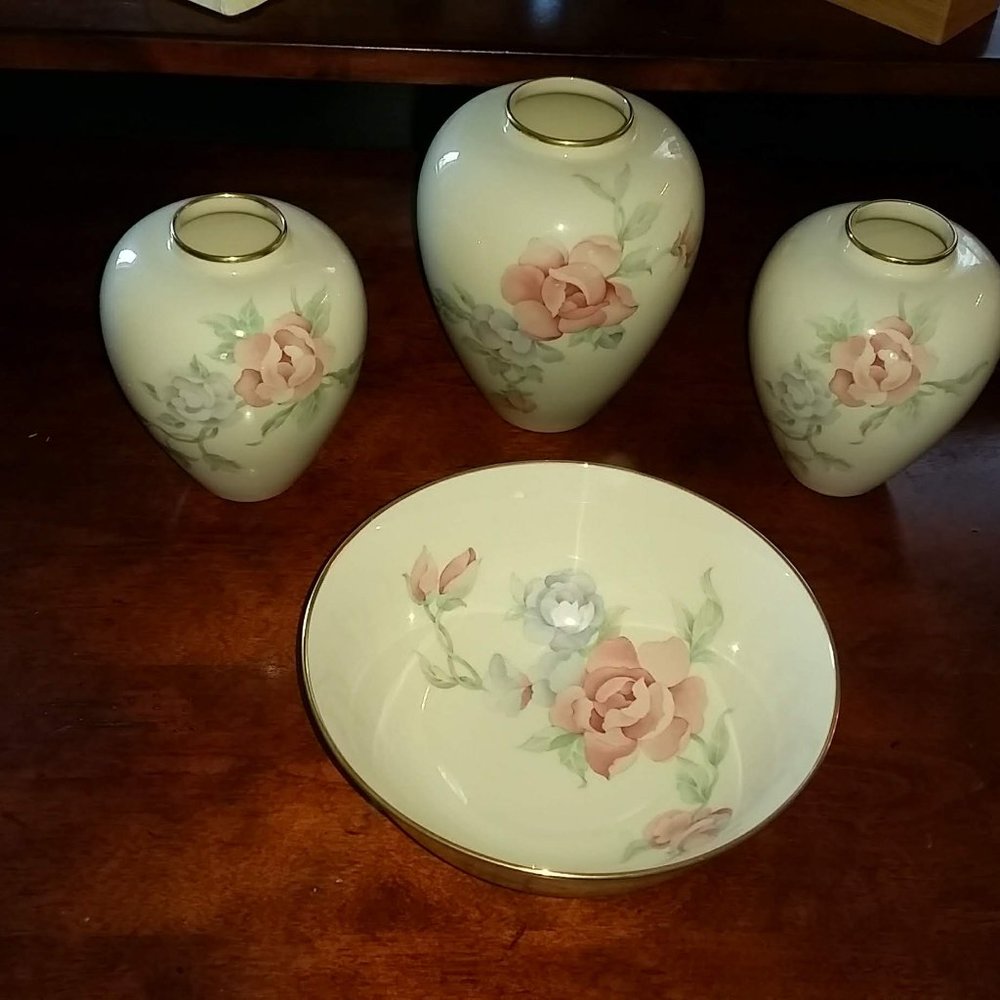 Pair of Lenox Chatsworth Small Vases 6"